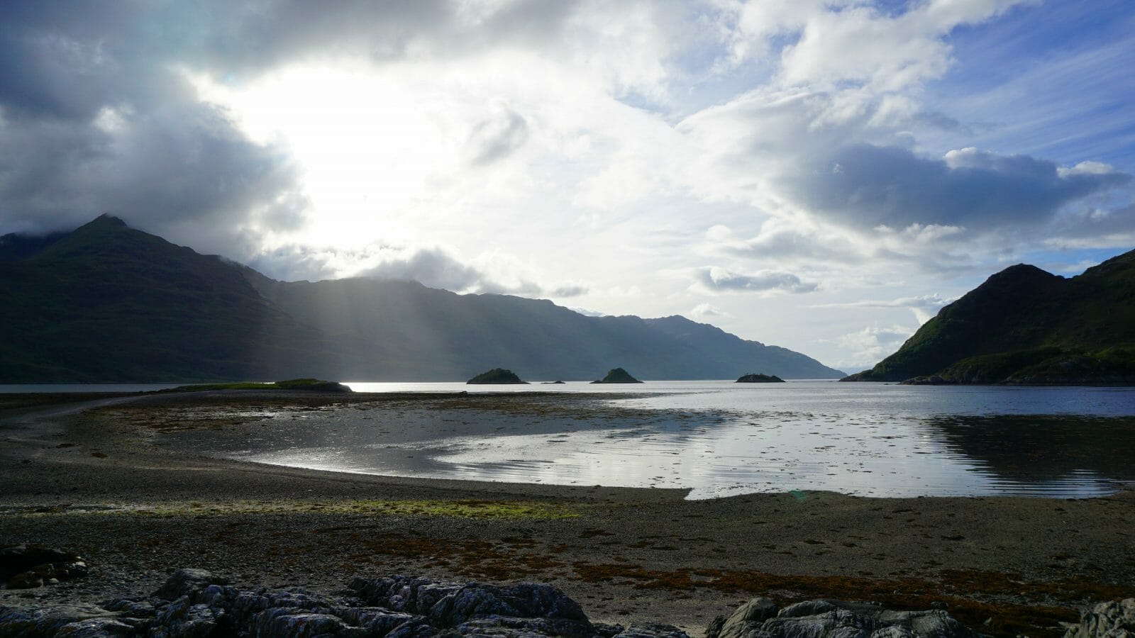 A view of Barrisdale Bay at low tide.